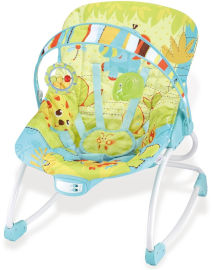 Twigy Little Hopper טרמפולינה/נדנדה מעוצבת לתינוק עד 18 ק"ג עם מנגנון רטט ו 7 מנגינות - ירוק