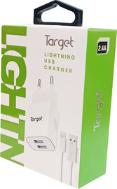 Target מטען כולל כבל אייפון Target טארגט כבל אייפון + 2.4A