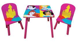 Disney שולחן עץ נסיכות דיסני + 2 כיסאות