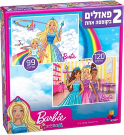 ישראטויס ברבי-2 פאזלים בקופסה אחת 120+99 חלקים