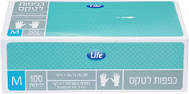 לייף כפפות לטקס לבנות מידה M
