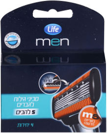 Life M5 מחסנית סכיני גילוח רב פעמיים בציפוי קרמי