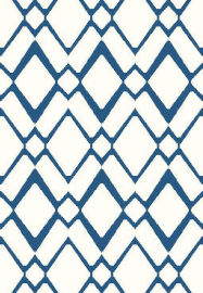 BuyCarpet שטיח הרמוני שאגי לבן מעוינים כחול