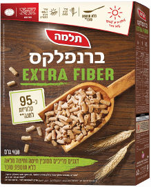 ברנפלקס אקסטרה פייבר דגנים פריכים מסובין, חיטה וחיטה מלאה ללא תוספת סוכר