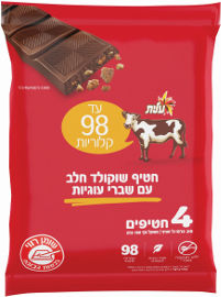 שוקולד פרה חטיף שוקולד חלב עם שברי עוגיות