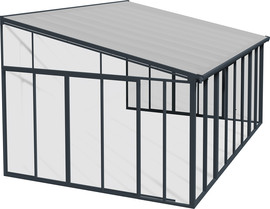 Canopia פרגולה אלומיניום סגורה 3.9x4.4 SanRemo אפורה מבית - Canopia
