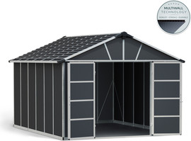 Canopia מחסן גינה Yukon עם רצפה 3.3x4 אפור כהה מבית - Canopia