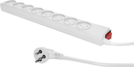 Pure Energy רב שקע 8 יציאות, כבל 1 מטר ומתג,לבן דגם XSS-81 WHITE