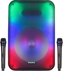 Dome בידורית ניידת 2000W כולל שני מיקרופונים Dome דום CLUB-112
