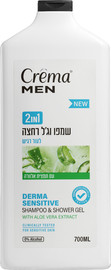 קרמה מן שמפו וג'ל רחצה לעור רגיש מועשר באלוורה 2 ב-1