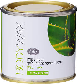 לייף שעווה קרה להסרת שיער מאזורי הגוף לעור עדין מועשרת באלוורה