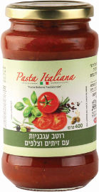 PASTA ITALIANA רוטב עגבניות עם זיתים וצלפים