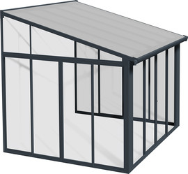Canopia פרגולה אלומיניום סגורה 3x3 SanRemo אפורה מבית - Canopia