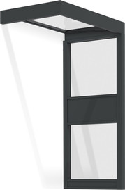 Canopia גגון Sophia אפור שקוף 1X1.6 עם קיר צד אחד מבית פלרם - Canopia