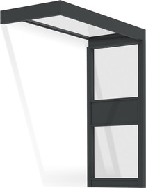 Canopia גגון Sophia אפור שקוף 1X2.2 עם קיר צד אחד מבית פלרם - Canopia