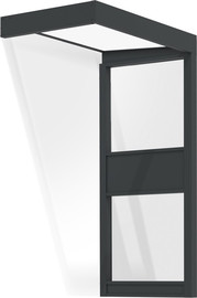 Canopia גגון Sophia אפור-לבן אופל 1X1.6 עם קיר צד אחד מבית פלרם - Canopia