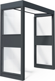 Canopia גגון Sophia אפור-לבן אופל 1X2.2 עם שני קירות צד מבית פלרם - Canopia