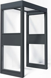 Canopia גגון Sophia אפור שקוף 1X2.2 עם שני קירות צד מבית פלרם - Canopia