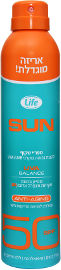 LIFE SUN ספריי שקוף SPF50 אריזה מוגדלת!