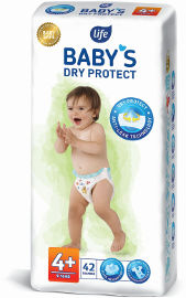 לייף לייף בייביז חיתולים מידה +4 DRY PROTECT