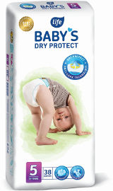 לייף לייף בייביז חיתולים מידה 5 DRY PROTECT