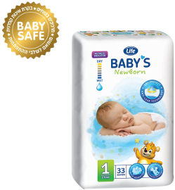 לייף לייף בייביז חיתולים מידה 1 ניו בורן 2-5 ק"ג DRY PROTECT