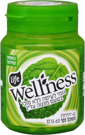 Life Wellness מסטיק ללא סוכר בתוספת סידן בטעם מנטה עדין