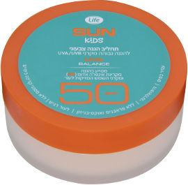 Life SUN קידס תחליב הגנה צבעוני SPF50 כתום