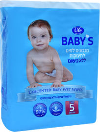 LIFE BABYS מגבונים לחים לתינוקות ללא בישום