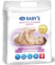 Life BABYS מגבונים עבים במיוחד לתינוקות בניחוח עדין