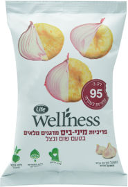 Life Wellness פריכיות מיני ביס מדגנים מלאים בתיבול שום ובצל