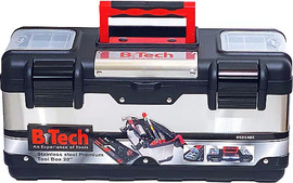 B-Tech ארגז כלים פרימיום 20" – גוף נירוסטה מלא + סגר תחמושת רחב | B.Tech