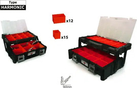 B-Tech ארגז כלים הרמוניקה 22.5" – 27 תאים נשלפים אדומים (0501451) | B.Tech