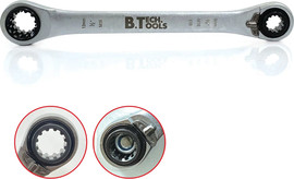 B-Tech מפתח רצ'ט כפול 4 מידות Dual Spline כולל ווסט דו כיווני | B.Tech