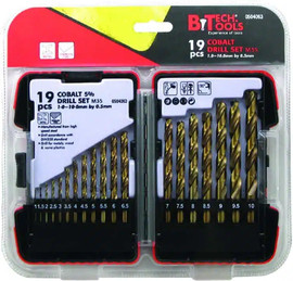 B-Tech סט מקדחי M35 COBALT (מידות כל 0.5) – 19 יח' | B.Tech