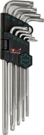 B-Tech סט מפתחות טורקס (Torx) זרוע ארוכה מאוד 9 יח' T10-T50 – S2 | B.Tech
