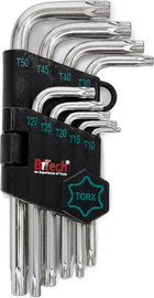 B-Tech סט מפתחות כוכב (Torx) 9 יח' קצר T10-T50 | B.Tech