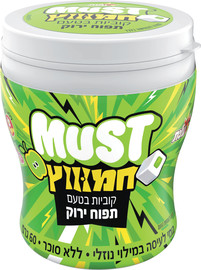 מאסט חמוץ קוביות גומי לעיסה ללא סוכר בטעם תפוח ירוק