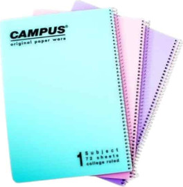 CAMPUS קמפוסPP פסטל ספירל 1 נושא A4 =