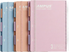 CAMPUS קמפוס מחברת בודדת אינדקס פסטל 3 נושאים משובץ
