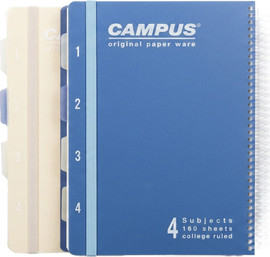 CAMPUS קמפוס מחברת בודדת אינדקס פסטל 4 נושאים שורה