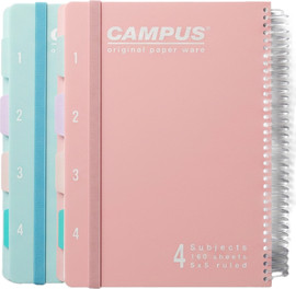 CAMPUS קמפוס מחברת בודדת אינדקס פסטל 4 נושאים משובץ