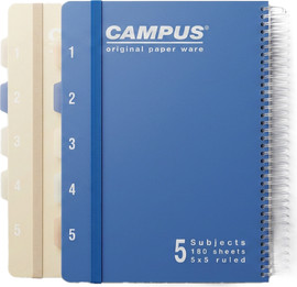 CAMPUS קמפוס מחברת בודדת אינדקס פסטל 5 נושאים שורה
