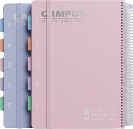CAMPUS קמפוס מחברת בודדת אינדקס פסטל 5 נושאים משובץ