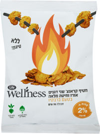 Life Wellness חטיף קראנצ' שני דגנים אורז וחיטה מלאה בטעם ברביקיו