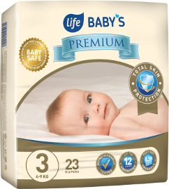 Life BABYS PREMIUM חיתולים 3 מידי 4-9 ק"ג