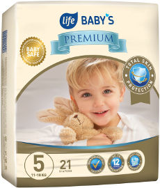 Life BABYS PREMIUM חיתולים 5 ג'וניור 11-18 ק"ג