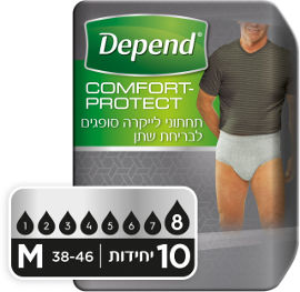 דיפנד Comfort-Protect תחתוני לייקרה סופגים לבריחת שתן, גברים M