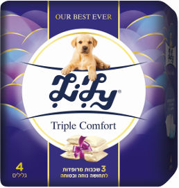 לילי TRIPLE COMFOTRT נייר טואלט 3 שכבות מרופדות