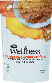 Life Wellness גרנולה עם פפאיה, אננס וצימוקים